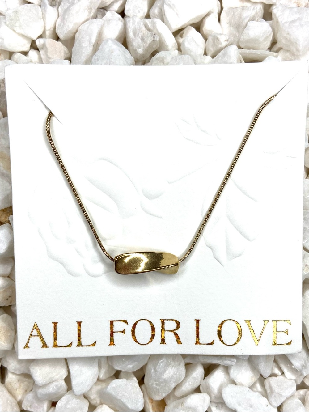 Gold Sculpted Bar Necklace